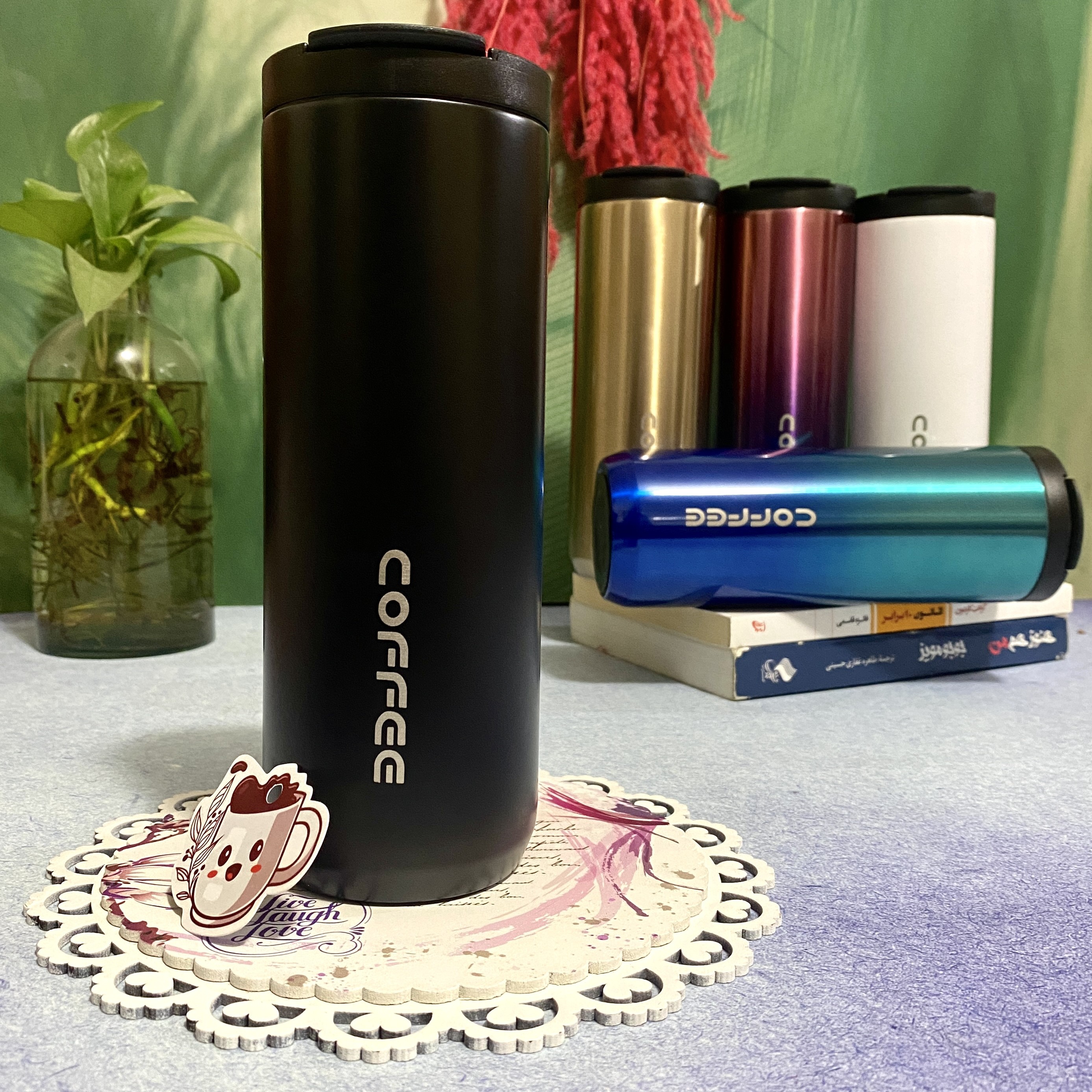 تراول ماگ طرح Coffee گنجایش 0.55 لیتر رنگ مشکی