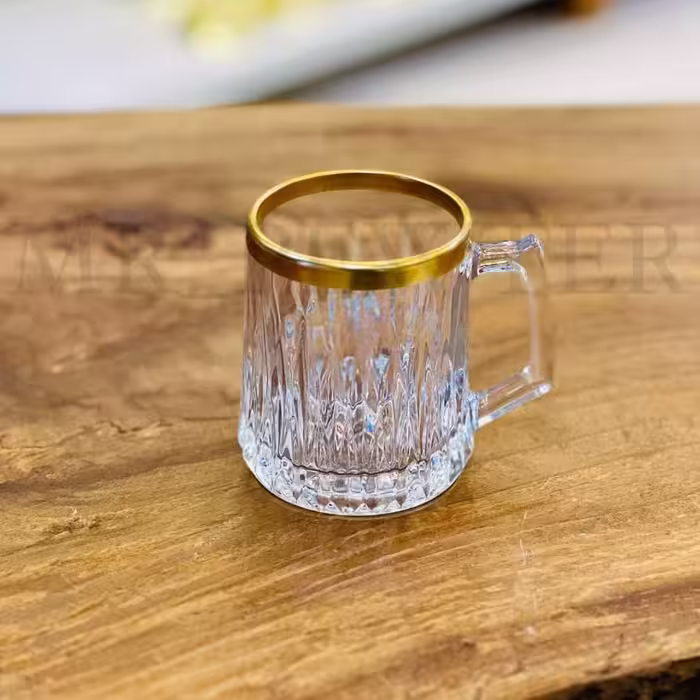استکان چایی خوری دسته دار لب طلا رافائل بسته 6عددی به همراه ارسال رایگان 