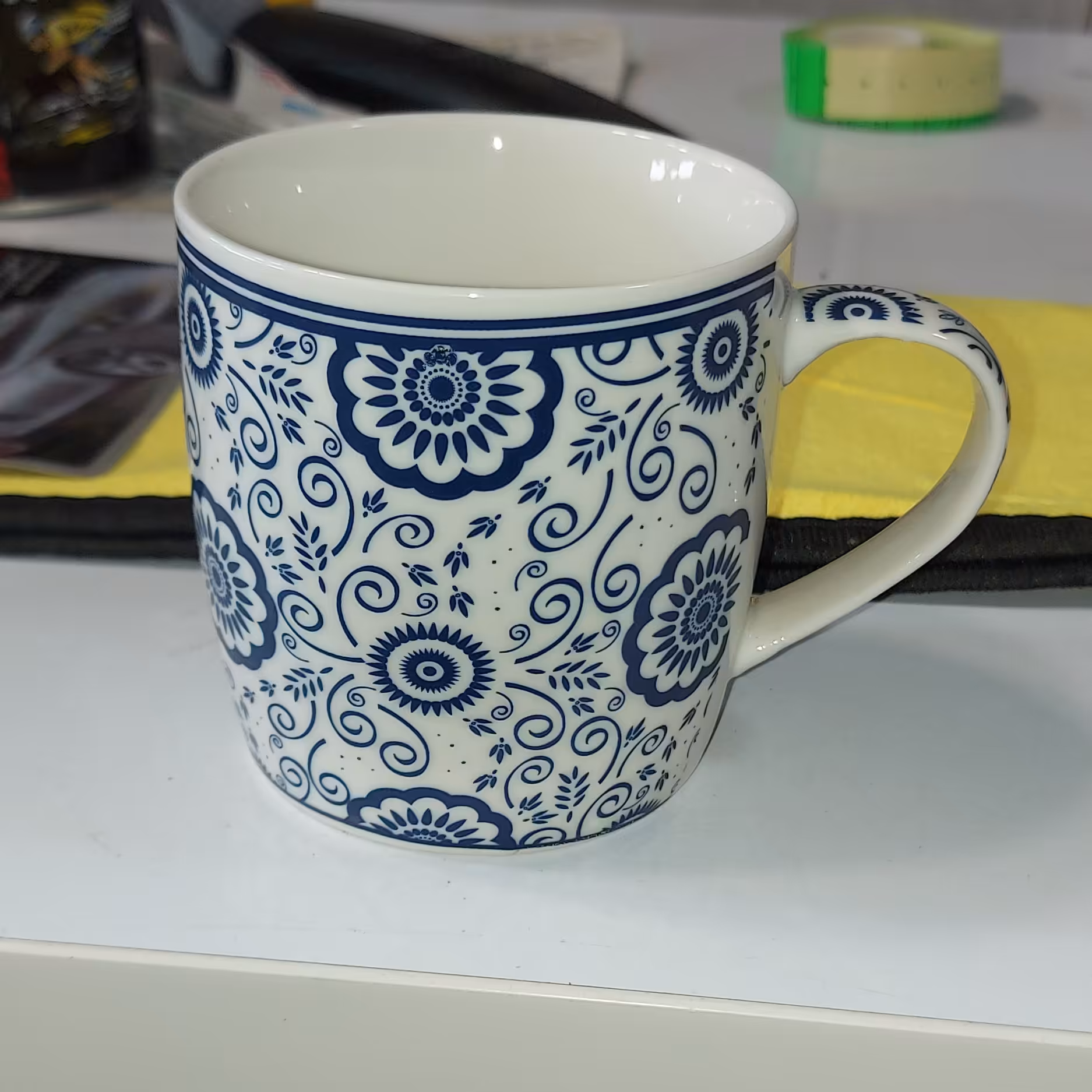 ماگ سرامیکی گل آبی