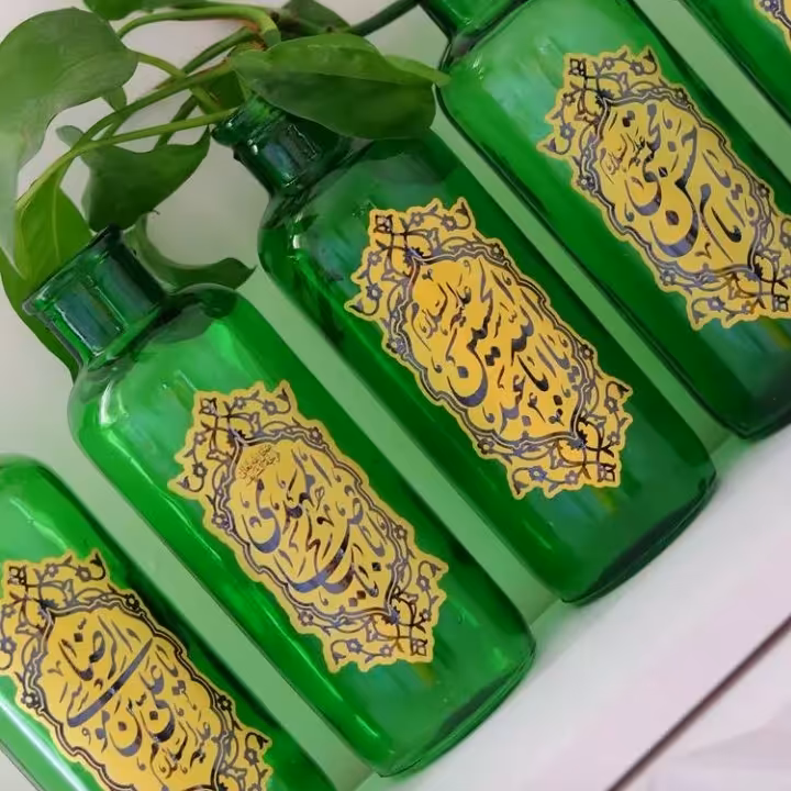 گلدان مذهبی سبز  با اسامی ائمه رنگ ثابت 