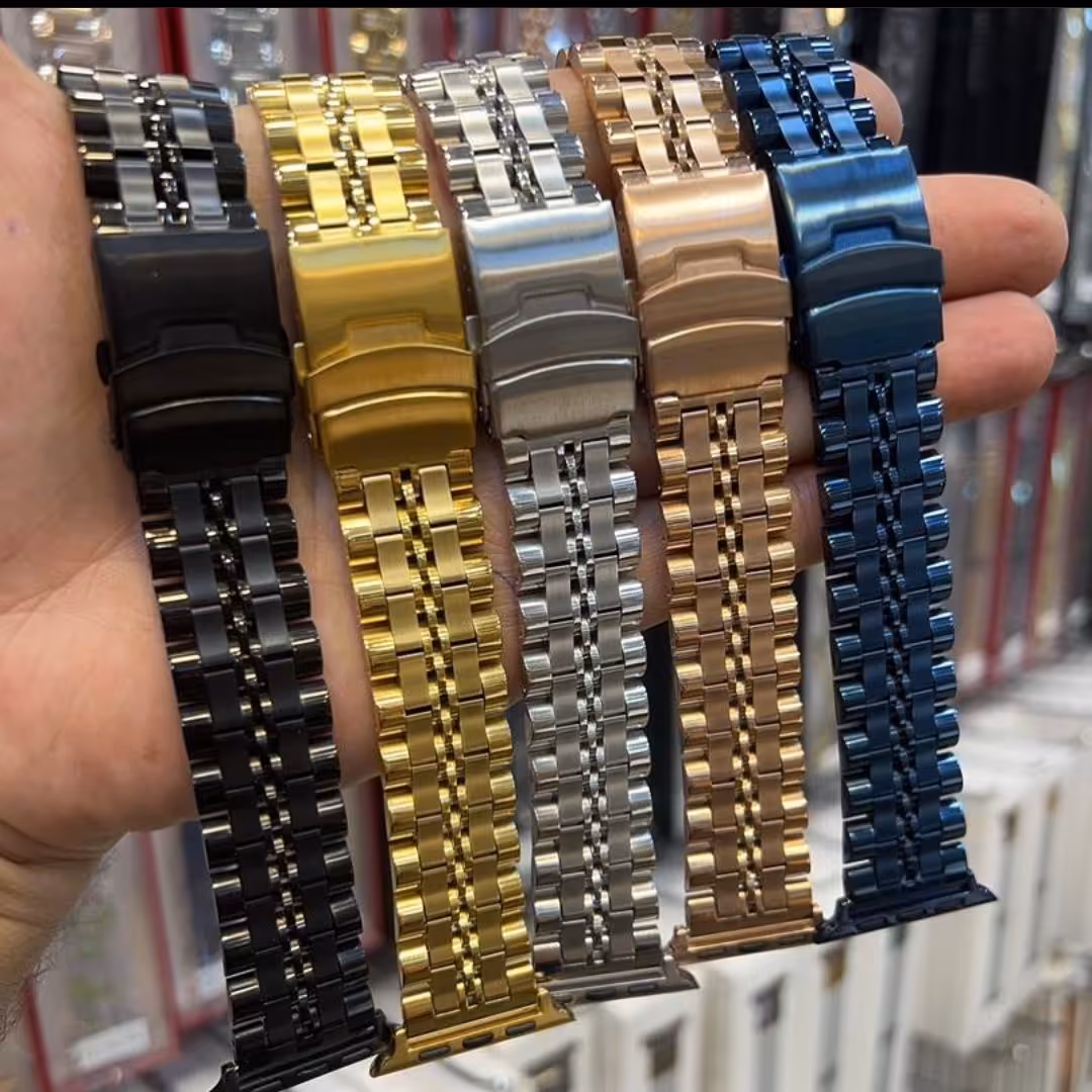 بند رولکس مناسب برای ساعت های اپل واچ و اسمارت واچ ها اصل و کپی مردانه زنانه ارسال رایگان در سایز های 40 42 45 49 و... 