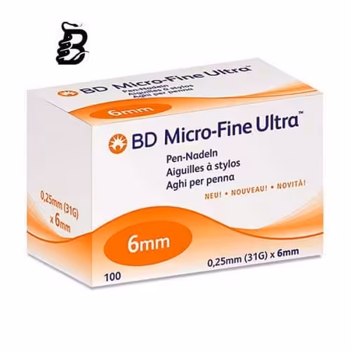 سر سوزن قلم انسولین بی دی ( BD ) سایز 6 