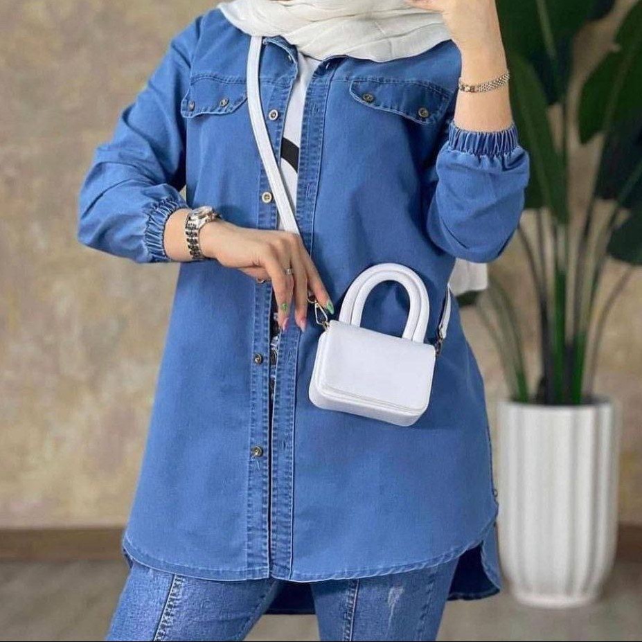 مانتو لی جین بغل زیپ دو رنگ فری تا 44 ارسال رایگان 74107 48145 45057 46463