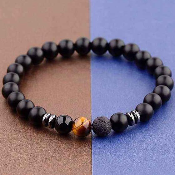 دستبند سنگ آتشفشانی چشم ببری