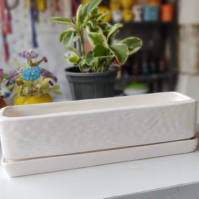 گلدان سرامیکی بازیره  مستطیلی