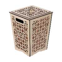 سطل زباله چوبی مدل نگین کد BF 013-DKG