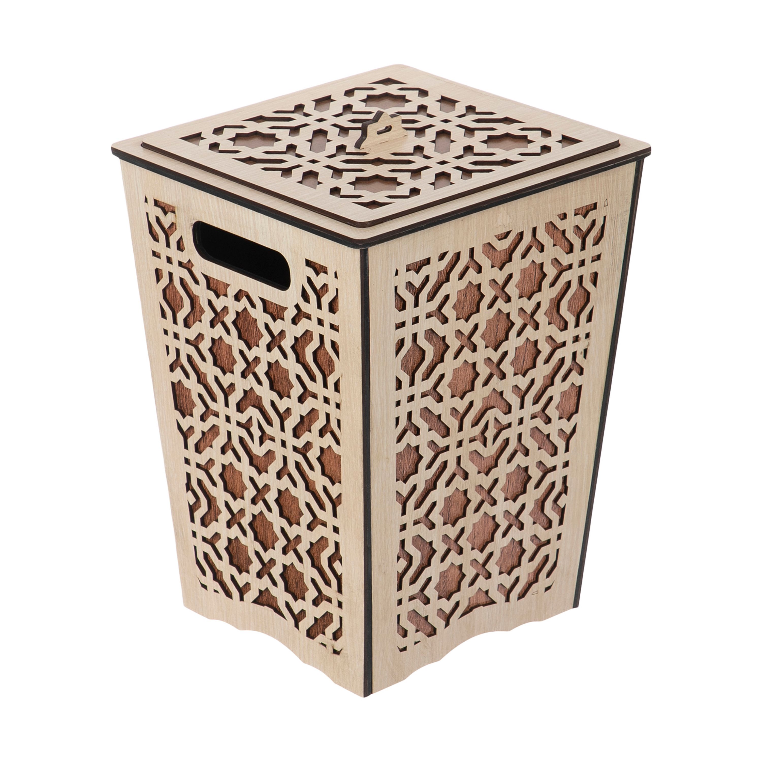 سطل زباله چوبی مدل نگین کد BF 013-DKG