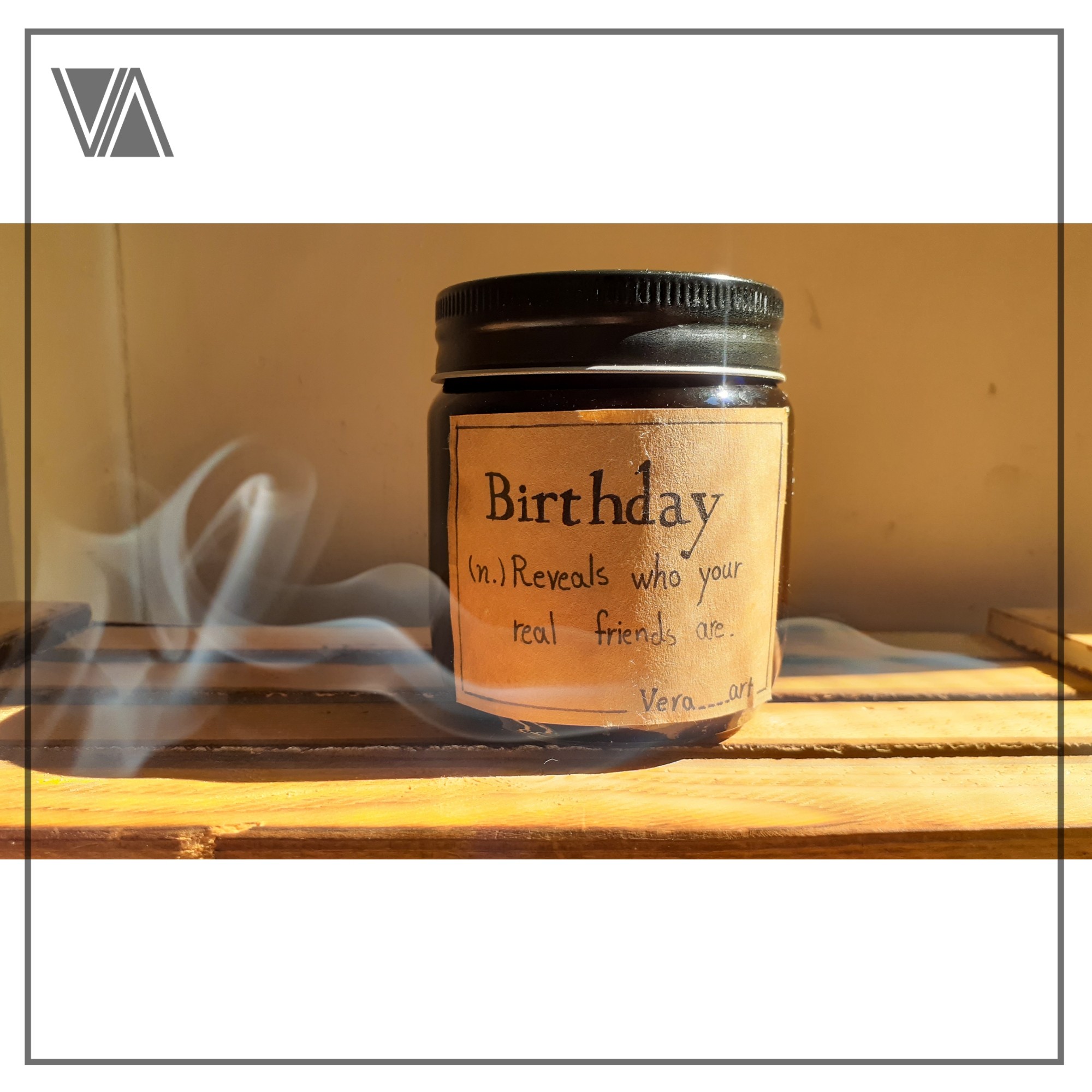 شمع جار قهوه ای  معطر  8 سانتی