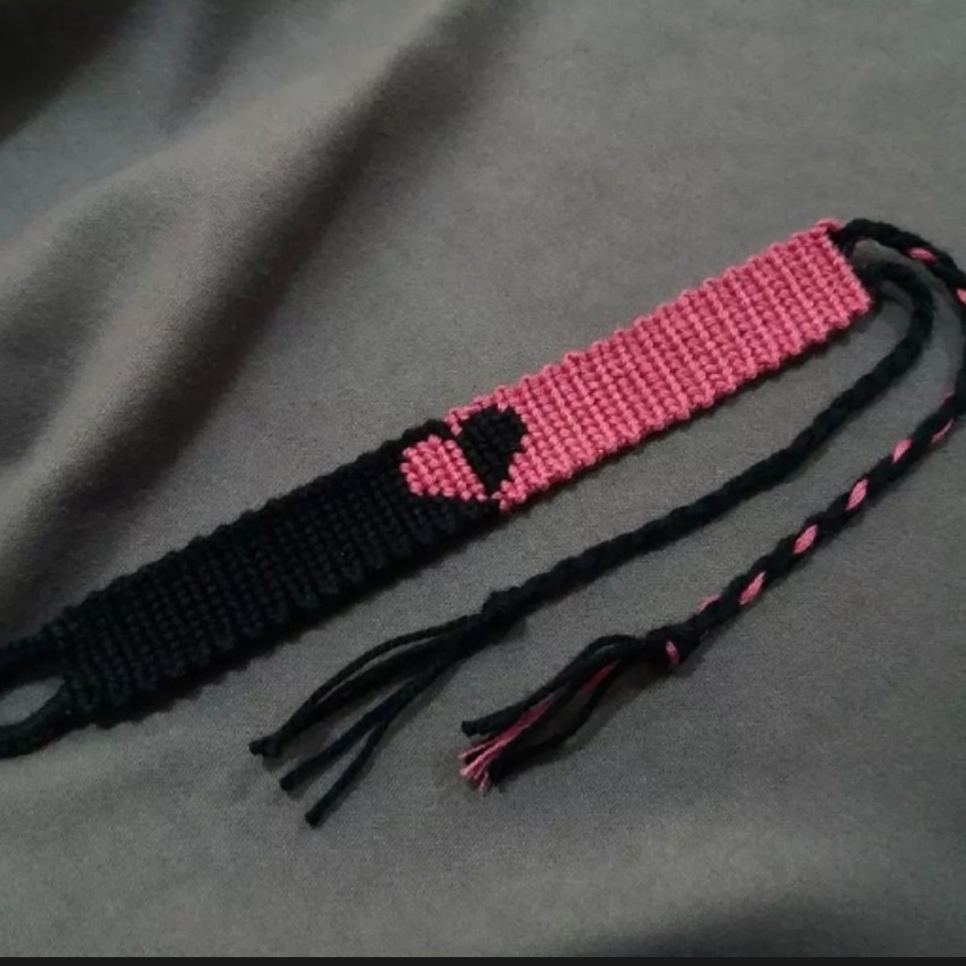 دستبند دوستی قلب  صورتی 