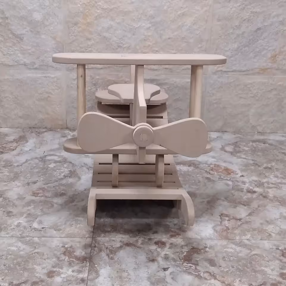 راکر چوبی هواپیما مناسب سیسمونی و اسباب بازی کودک رنگاچوب 