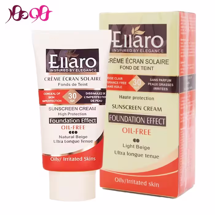 ضد آفتاب بژ روشن پوست چرب الارو Ellaro SPF30