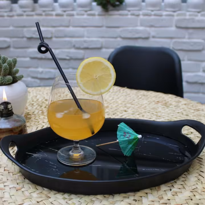 سینی طرح سنگ بیضی