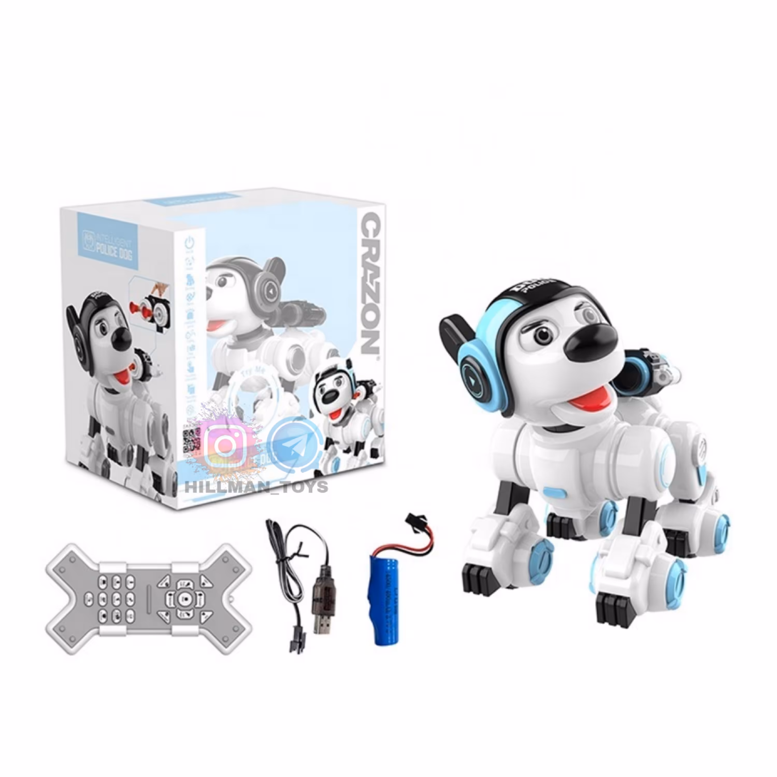 ربات هوشمند سگ با قابلیت پرتاب تیر.برند معتبر CRAZON.شارژی و کنترلی.آیتم 1901.ارسال رایگان