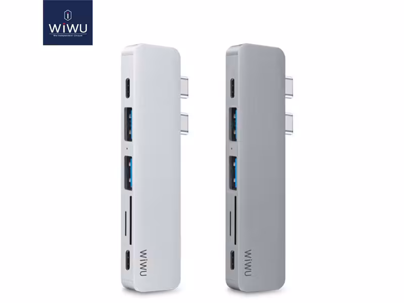 هاب تایپ سی 7 پورت ویوو WiWU T8 usb 3.0 connector type-c hub(PD/micro SD/SD Card slot/USB 3.0 port /HDMI)