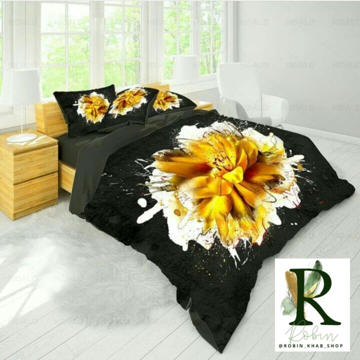 روتختی سه بعدی دونفره ترک هشت تکه طرح گل