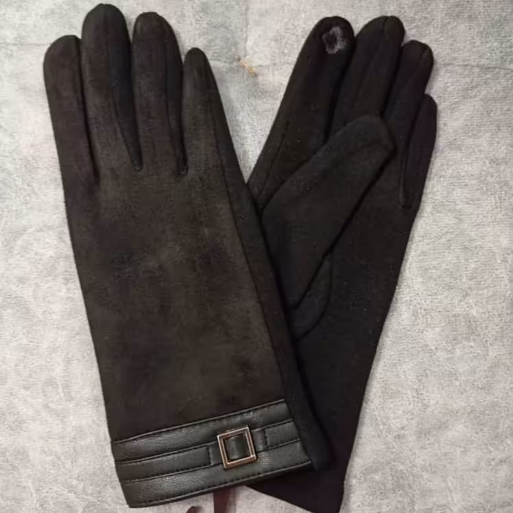 دستکش جیر با مچی چرم و سگک