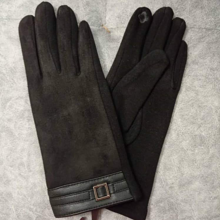 دستکش جیر با مچی چرم و سگک