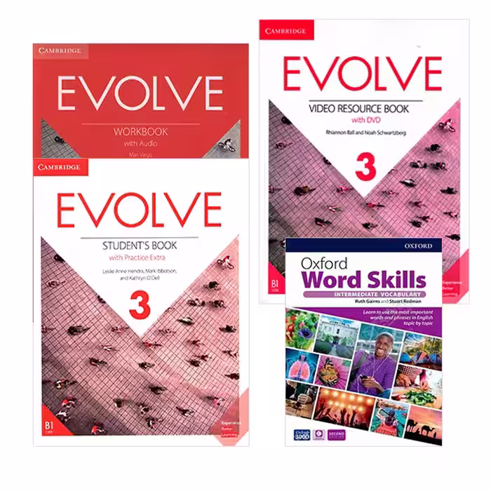 مجموعه کامل کتاب ایوالو 3   ویدیو بوک   آکسفورد ورد اسکیلز اینترمدیت | Full Pack Evolve 3   Oxford Word Skills Intermediate | خرید کتاب زبان | خرید لوازم التحریر | چی کتاب | بالاترین تخفیف و ارسال رایگان