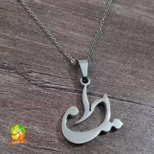 گردنبند اسم ایران استیل نقره ای