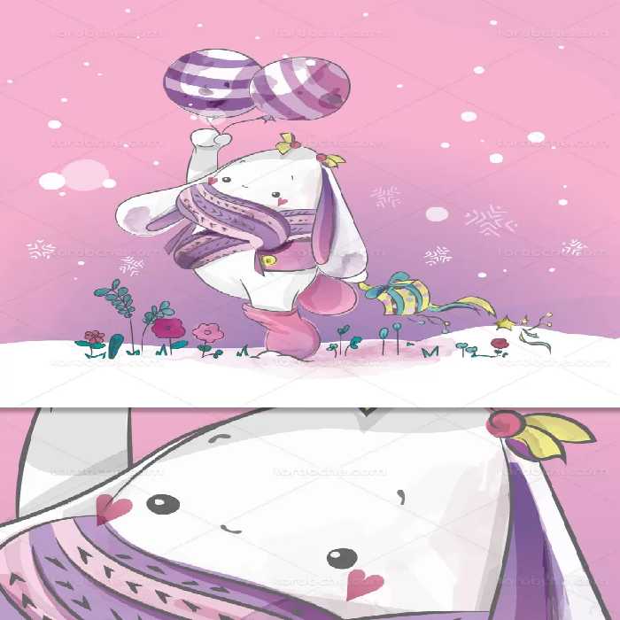 وکتور پس زمینه خرگوش فانتزی | گرافیک با طعم تربچه