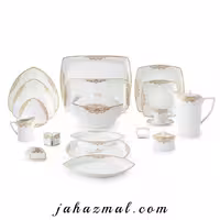 سرویس چینی پردیس طرح یلدا فیروزه ای 105 پارچه کد 469i