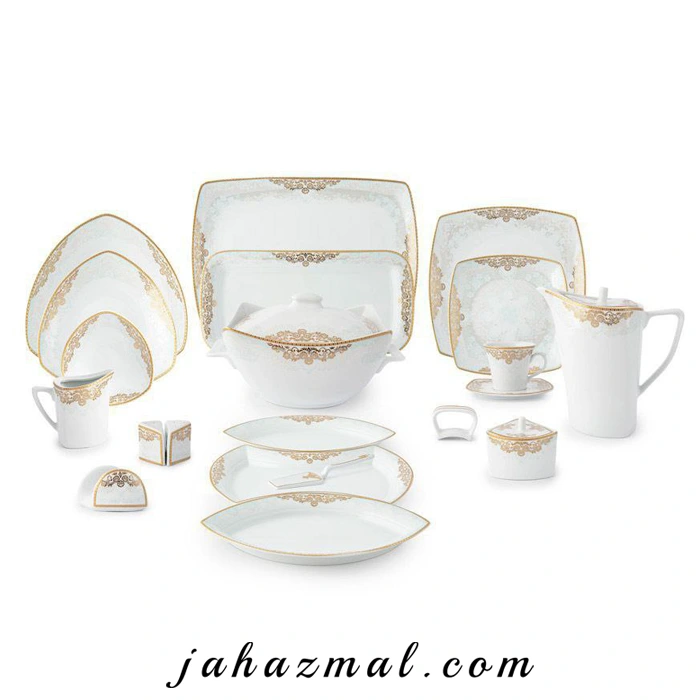 سرویس چینی پردیس طرح یلدا فیروزه ای 105 پارچه کد 469i