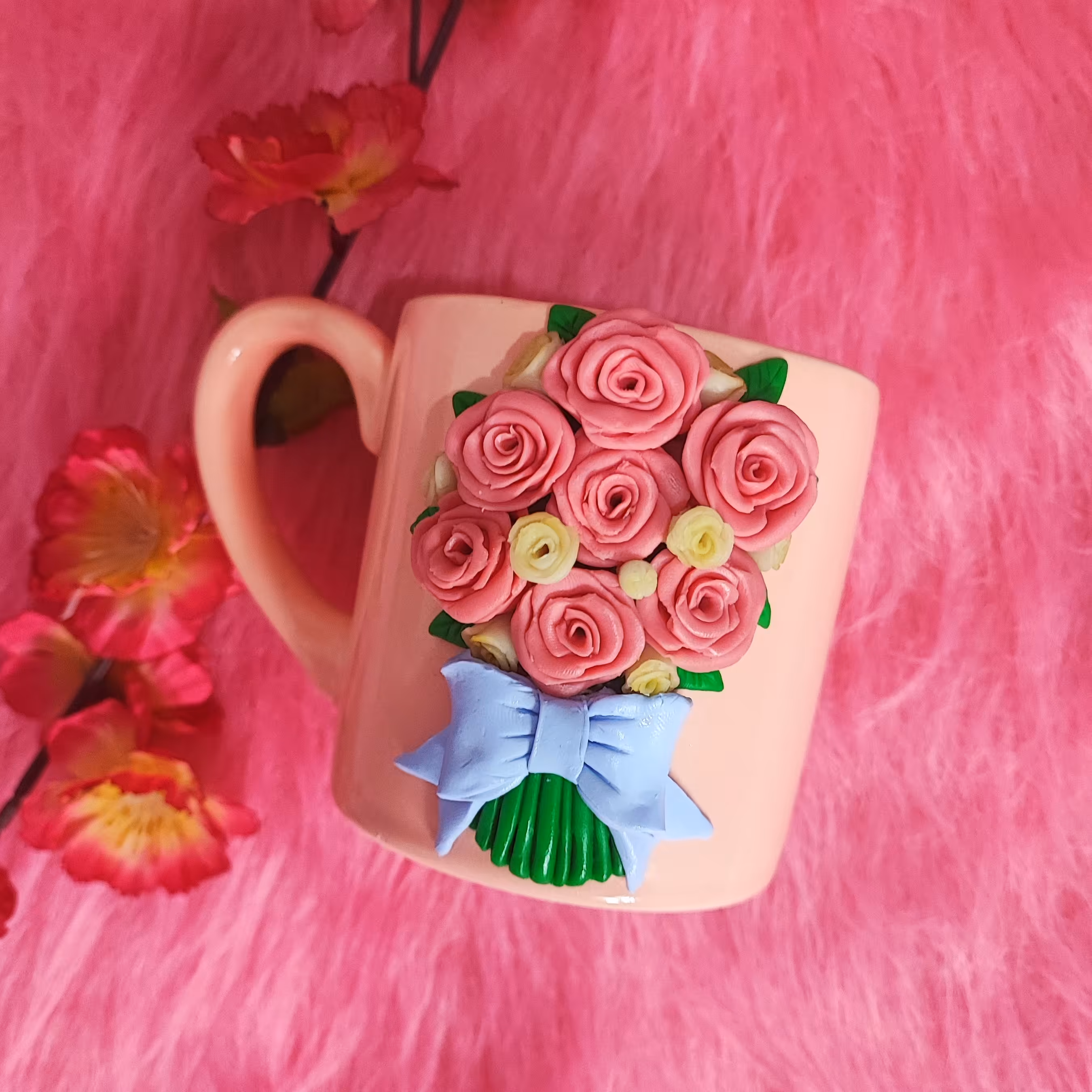 ماگ سرامیکی دسته گل