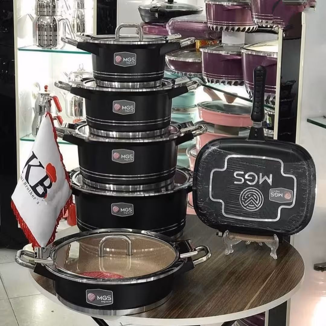 سرویس چدن 15 پارچه ام جی اس مدل جرمنی طوسی