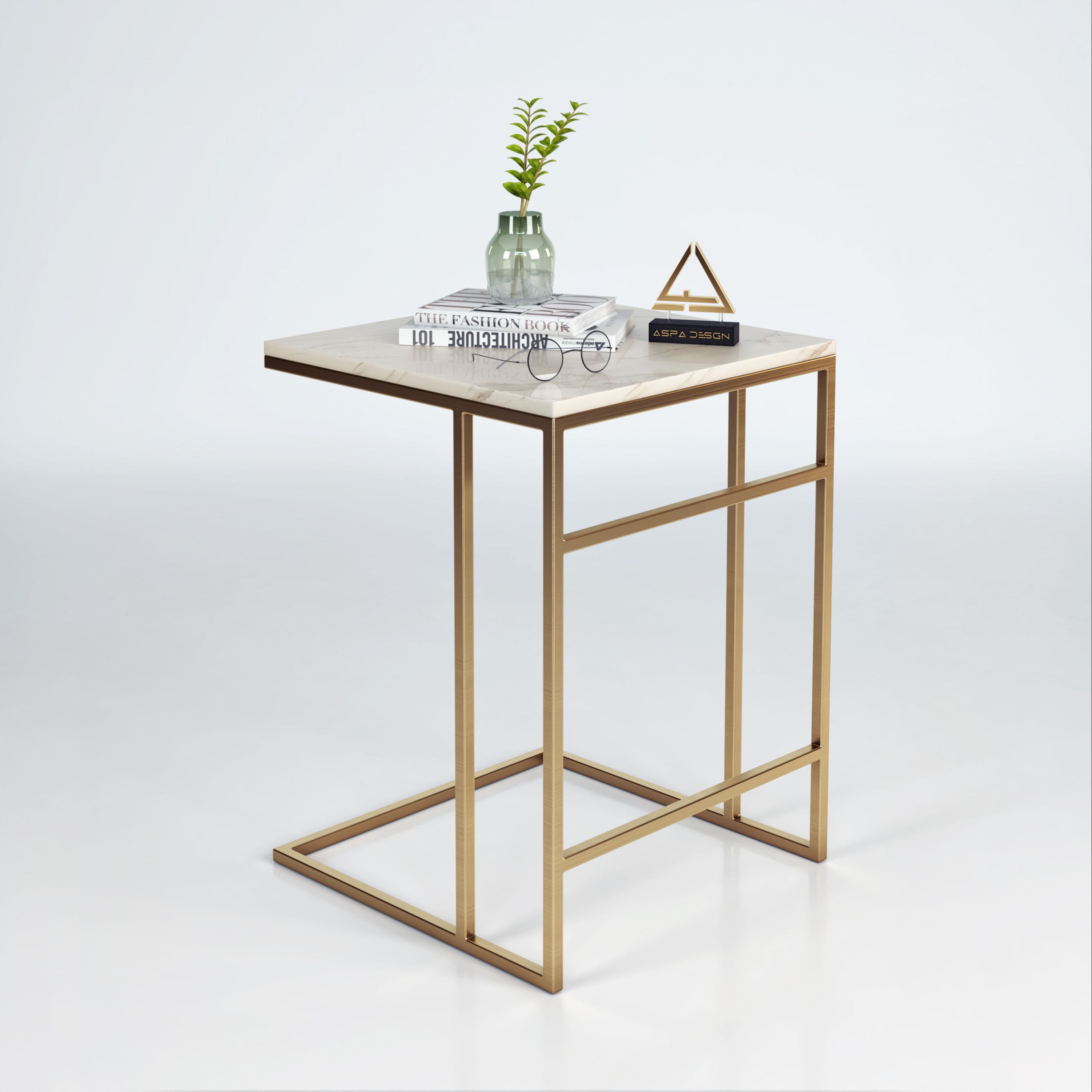 میز جلومبلی آسپادیزاین مدل A-103 رنگ سفید