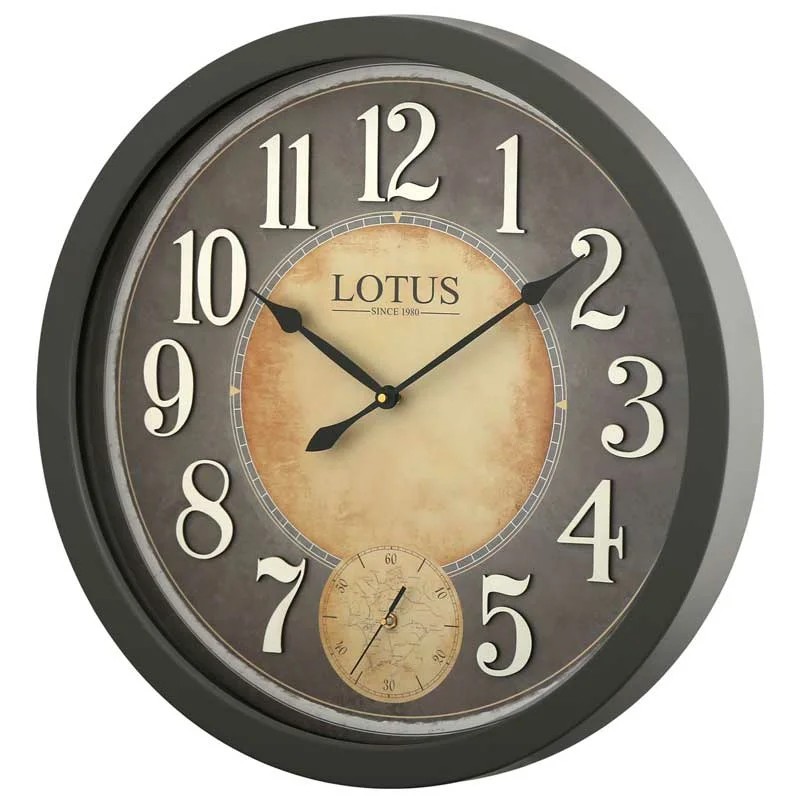 ساعت دیواری چوبی لوتوس w8842 طوسی رنگ