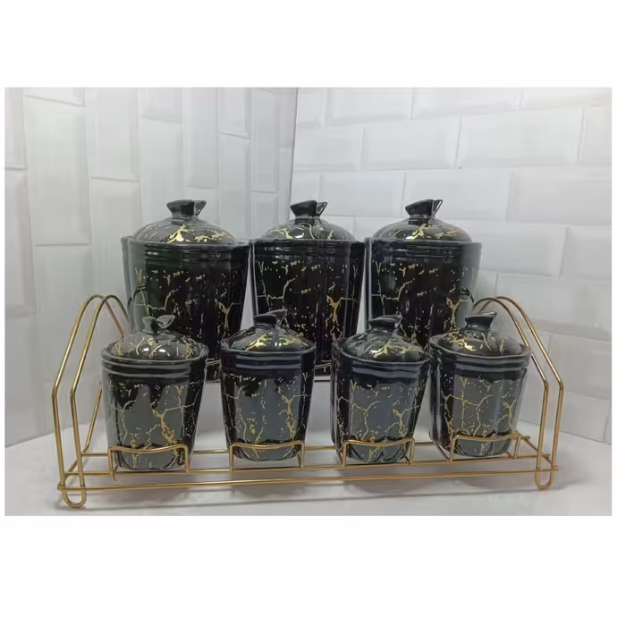 پاسماوری استند دار طرح سنگ ماربل جنس سرامیکی 15 پارچه و مقاوم با طرحی منحصربفرد  