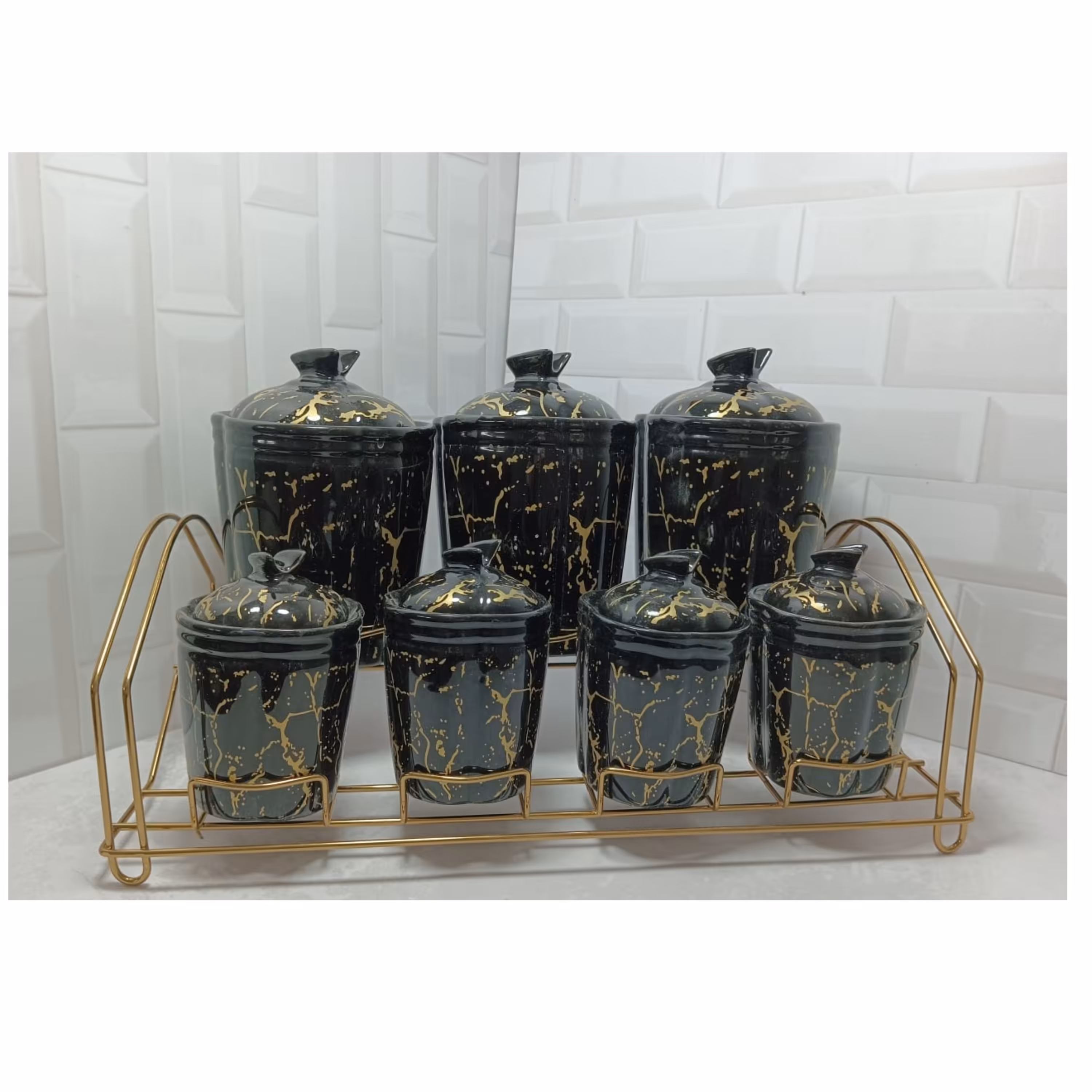 پاسماوری استند دار طرح سنگ ماربل جنس سرامیکی 15 پارچه و مقاوم با طرحی منحصربفرد  