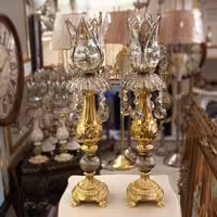 شمعدان طلایی ابکاری  شمعدان برنجی شمعدان عروس  دکوری برنح