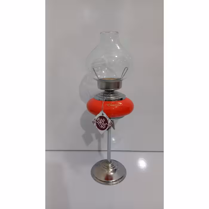 جا شمعی سرامیک پایه استیل طرح چراغ نفتی کد 103