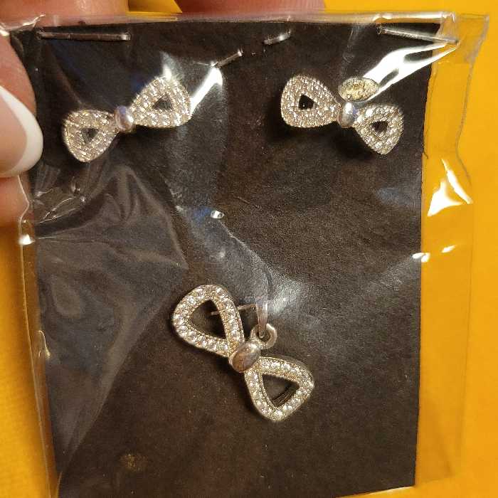 نیم ست جواهر نقره 925    