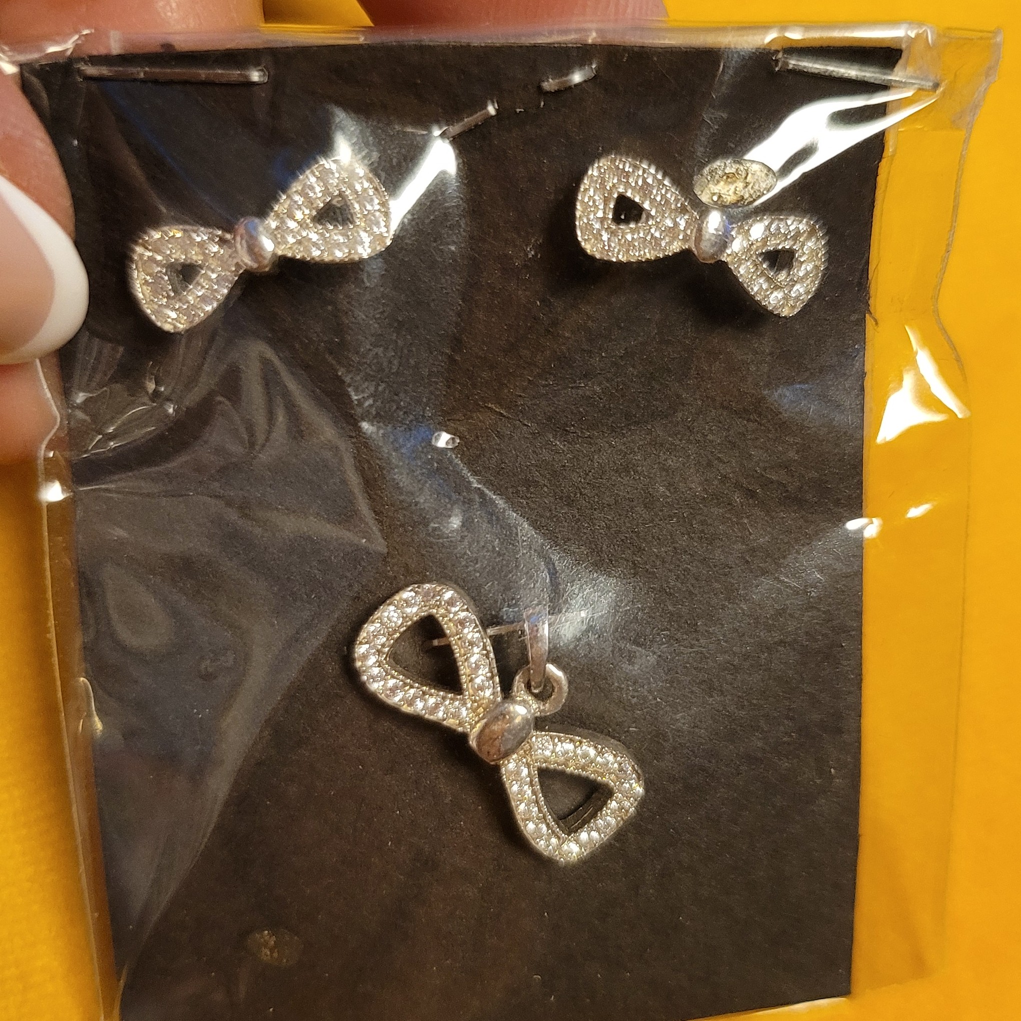 نیم ست جواهر نقره 925    