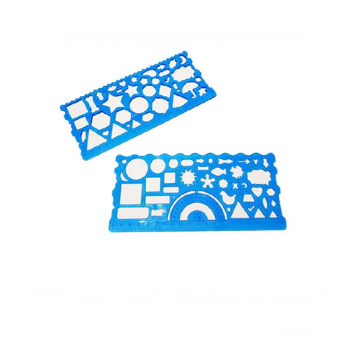 ست خط کش نشکن شابلونی مدل Flexible بسته 2 عددی