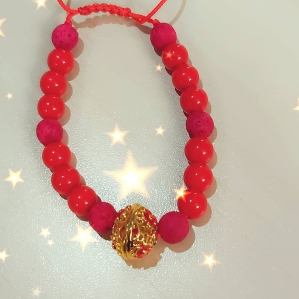 دستبند مرجان و مهره مینا کاری