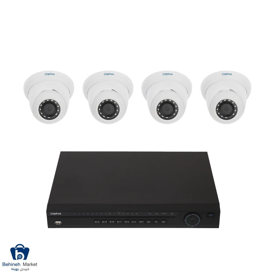 سیستم مدار بسته امنیتی 4 دوربین کپچر مدل R2-IP4CHKIT