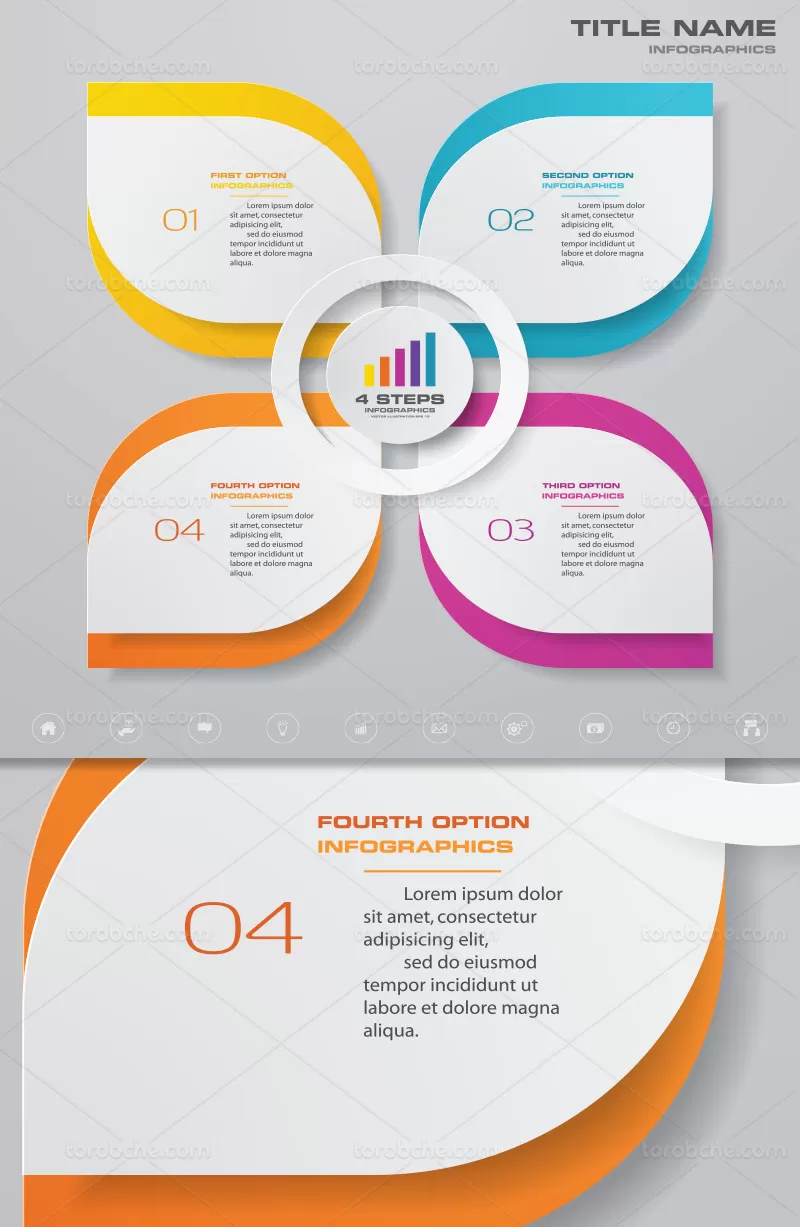 وکتور اینفوگرافیک بیزینس طرح گل | گرافیک با طعم تربچه