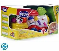 اسباب بازی قطار چیکو موزیکال چراغدار با موزیک و صدای حیوانات متنوع  chicco baby train