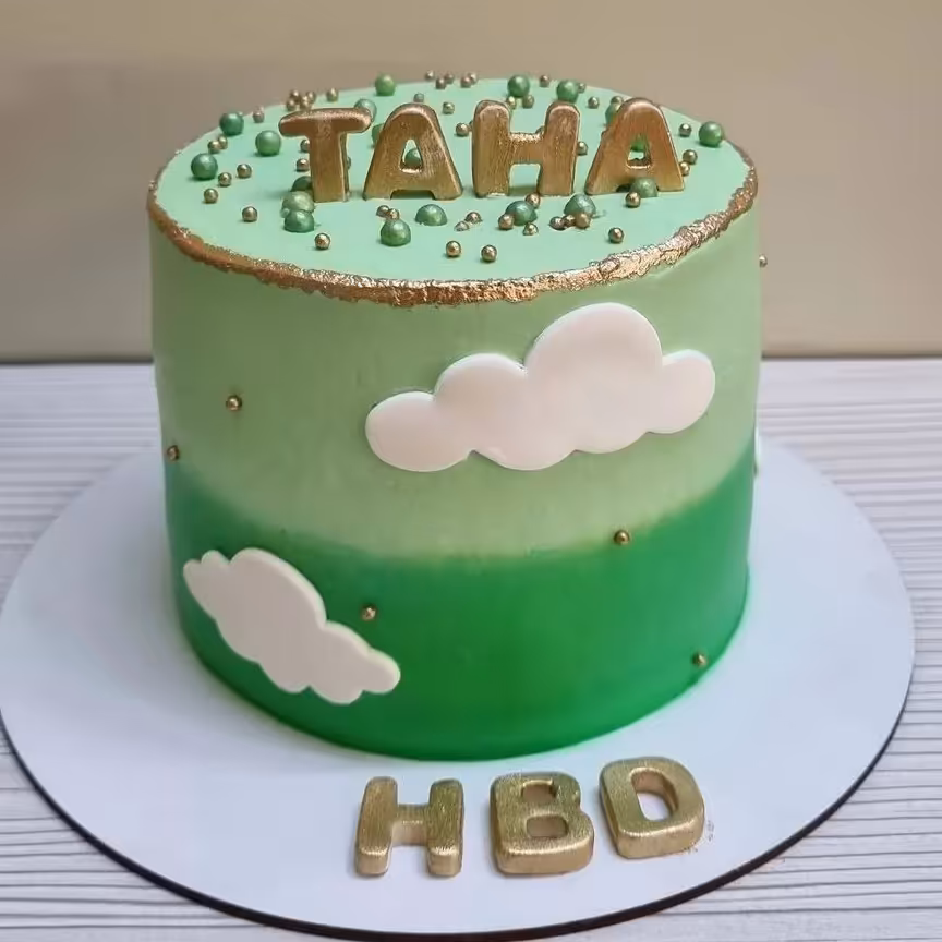 کیک تولد سبز کیک ابری کیک تولد تهران