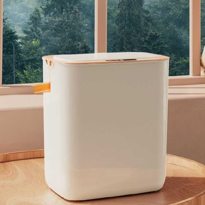 سطل زباله هوشمند اتوماتیک Nevo 16L مدل چشمی ضربه ای رنگ سفید