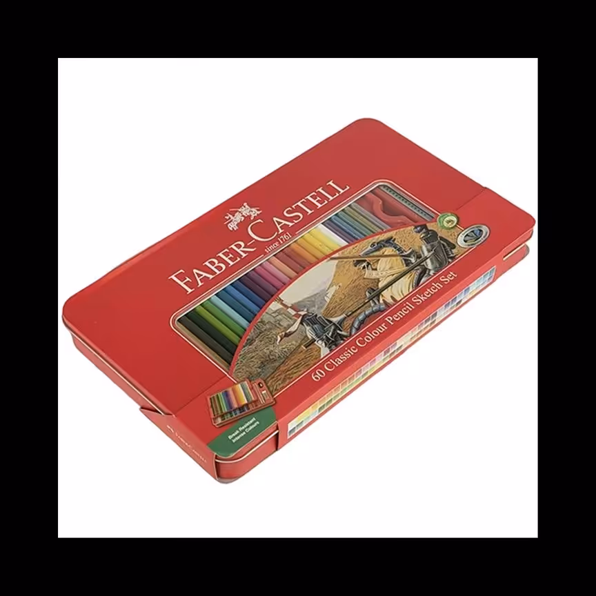 مداد رنگی 60 رنگ فلزی فابر کاستل مدل کلاسیک