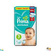 پوشک پریما پمپرز ترک سایز 3 تعداد 62 pampers prima