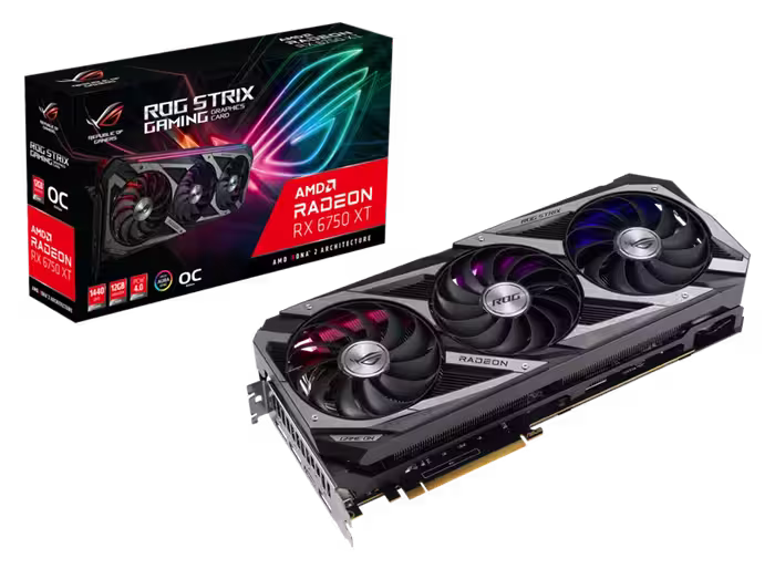 کارت گرافیک ایسوس ROG Strix Radeon™ RX 6750 XT OC Edition با حافظه 12 گیگابایت