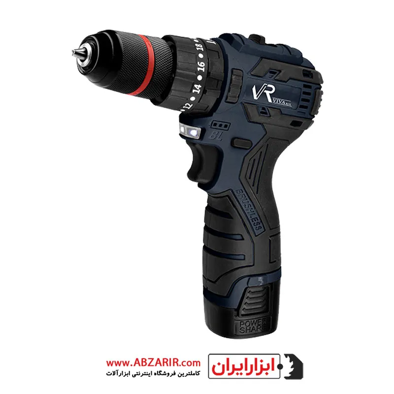 دریل پیچگوشتی چکشی شارژی براشلس ویوارکس مدل VR1682H-BL