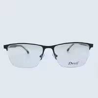 عینک طبی مردانه نیم فریم مدل دزیل با کاور آفتابی مشکی و زرد 2023