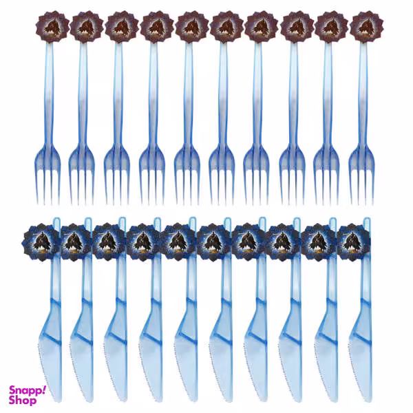 کارد و چنگال یکبار مصرف مدل بتمن مجموعه 20 عددی