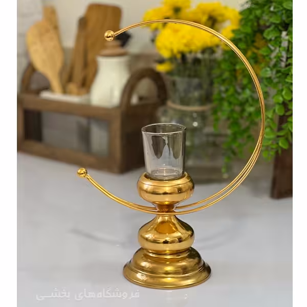جا شمعی طلایی طرح ماه